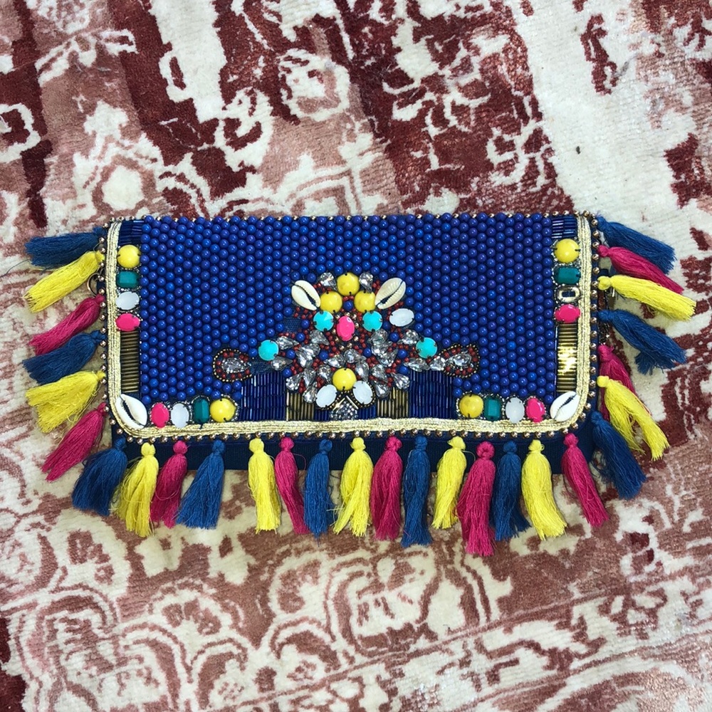 Beaded cross body/clutch